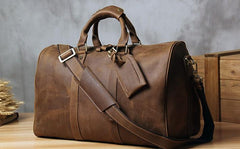 Vintage Leather Mens Cool Weekender Bag Travel Bag for Men