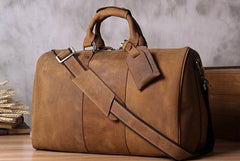 Vintage Leather Mens Cool Weekender Bag Travel Bag for Men