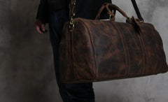 Cool Leather Mens Large Weekender Bag Travel Bag for Men