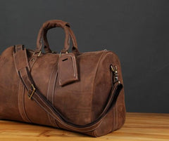 Vintage Leather Mens Cool Weekender Bag Travel Bag for Men