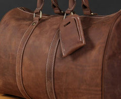 Vintage Leather Mens Cool Weekender Bag Travel Bag for Men