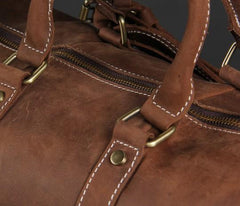Vintage Leather Mens Cool Weekender Bag Travel Bag for Men