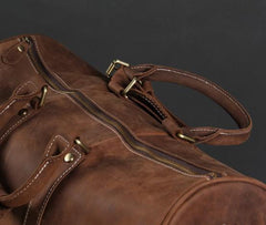 Vintage Leather Mens Cool Weekender Bag Travel Bag for Men