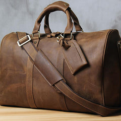 Vintage Leather Mens Cool Weekender Bag Travel Bag for Men