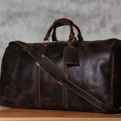 Vintage Leather Mens Cool Weekender Bag Travel Bag for Men