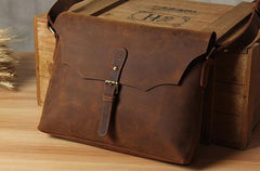 Vintage Leather Mens Messenger Bag Shoulder Bag Crossbody Bag for Men