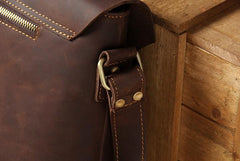Vintage Leather Mens Messenger Bag Shoulder Bag Crossbody Bag for Men