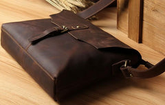 Vintage Leather Mens Messenger Bag Shoulder Bag Crossbody Bag for Men