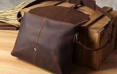 Vintage Leather Mens Messenger Bag Shoulder Bag Crossbody Bag for Men
