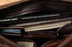Vintage Leather Mens Messenger Bag Shoulder Bag Crossbody Bag for Men