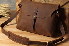 Vintage Leather Mens Messenger Bag Shoulder Bag Crossbody Bag for Men