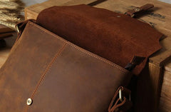 Vintage Leather Mens Messenger Bag Shoulder Bag Crossbody Bag for Men