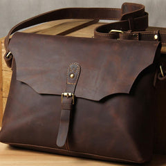 Vintage Leather Mens Messenger Bag Shoulder Bag Crossbody Bag for Men