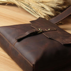 Vintage Leather Mens Messenger Bag Shoulder Bag Crossbody Bag for Men