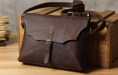 Vintage Leather Mens Messenger Bag Shoulder Bag Crossbody Bag for Men