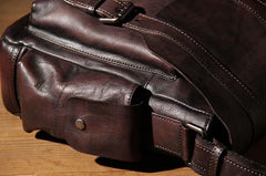Vintage Leather Mens Cool Messenger Bag Shoulder Bag Crossbody Bag for Men