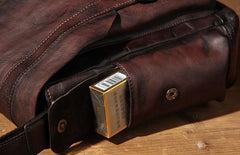 Vintage Leather Mens Cool Messenger Bag Shoulder Bag Crossbody Bag for Men