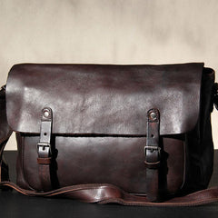 Vintage Leather Mens Cool Messenger Bag Shoulder Bag Crossbody Bag for Men