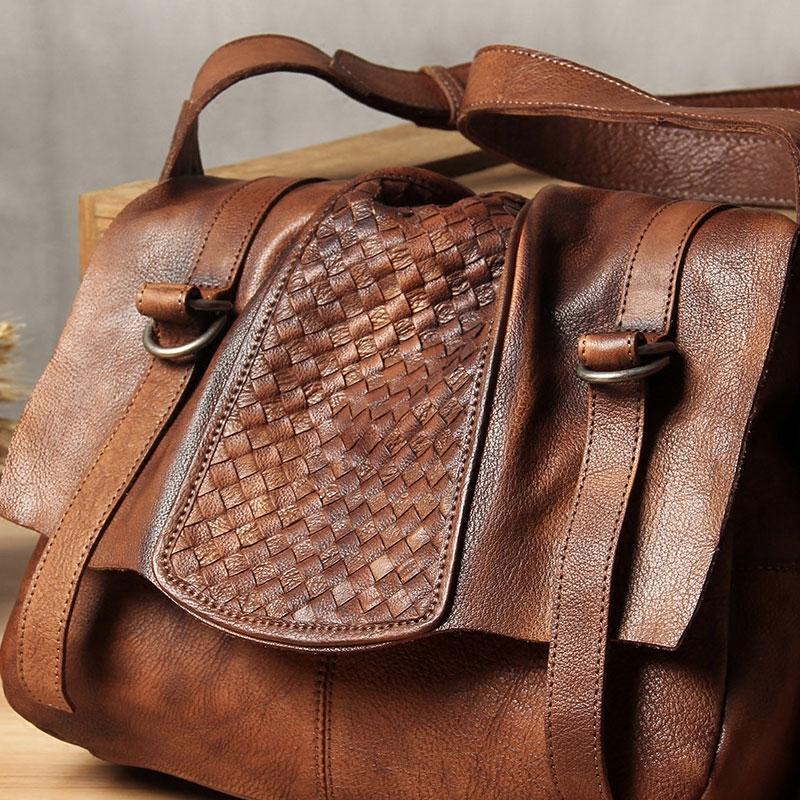 Cool Leather Mens Messenger Bag Shoulder Bags Vintage Crossbody Bag for Men