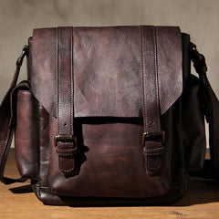 Vintage Leather Mens Cool Messenger Bag Shoulder Bag Crossbody Bag for Men