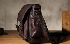 Vintage Leather Mens Cool Messenger Bag Shoulder Bag Crossbody Bag for Men