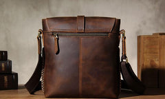 Cool Leather Mens Messenger Bags Shoulder Bag Vintage Crossbody Bags for Men