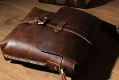 Cool Leather Mens Messenger Bags Shoulder Bag Vintage Crossbody Bags for Men