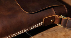 Cool Leather Mens Messenger Bags Shoulder Bag Vintage Crossbody Bags for Men