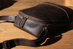 Vintage Leather Mens Cool Small Messenger Bag Shoulder Bag for Men