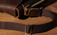 Cool Leather Mens Messenger Bags Shoulder Bag Vintage Crossbody Bags for Men