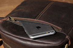 Vintage Leather Mens Cool Small Messenger Bag Shoulder Bag for Men