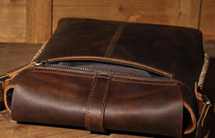 Cool Leather Mens Messenger Bags Shoulder Bag Vintage Crossbody Bags for Men