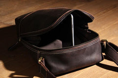 Vintage Leather Mens Cool Small Messenger Bag Shoulder Bag for Men