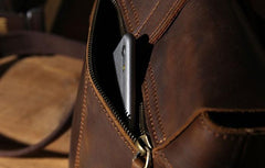 Cool Leather Mens Messenger Bags Shoulder Bag Vintage Crossbody Bags for Men