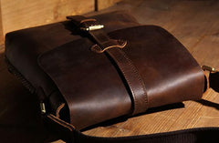 Cool Leather Mens Messenger Bags Shoulder Bag Vintage Crossbody Bags for Men
