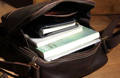 Vintage Leather Mens Cool Small Messenger Bag Shoulder Bag for Men