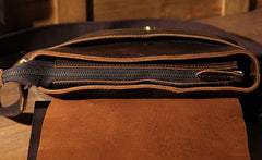 Cool Leather Mens Messenger Bags Shoulder Bag Vintage Crossbody Bags for Men