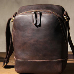 Vintage Leather Mens Cool Small Messenger Bag Shoulder Bag for Men