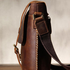 Cool Leather Mens Messenger Bags Shoulder Bag Vintage Crossbody Bags for Men