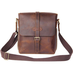 Cool Leather Mens Messenger Bags Shoulder Bag Vintage Crossbody Bags for Men