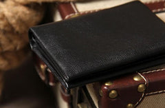 Leather Mens Black Small Leather Wallet Men Small Wallets Bifold for Men