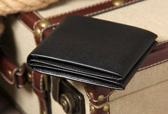 Leather Mens Black Small Leather Wallet Men Small Wallets Bifold for Men