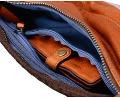 Leather Mens Cool Sling Bag Crossbody Bag Chest Bag Fanny Pack for men