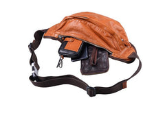 Leather Mens Cool Sling Bag Crossbody Bag Chest Bag Fanny Pack for men