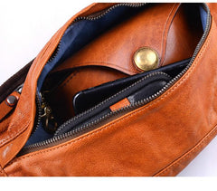 Leather Mens Cool Sling Bag Crossbody Bag Chest Bag Fanny Pack for men