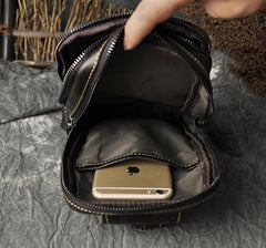 Leather Mens Cool Sling Bag Shoulder Sling Bag Chest Bag for men
