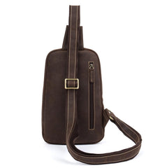 Leather Mens Cool Sling Bag Crossbody Bag Chest Bag for men