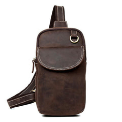 Leather Mens Cool Sling Bag Crossbody Bag Chest Bag for men