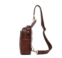 Leather Mens Cool Sling Bag Crossbody Bag Chest Bag for men