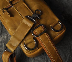 Leather Mens Cool Sling Bag Shoulder Sling Bag Chest Bag for men